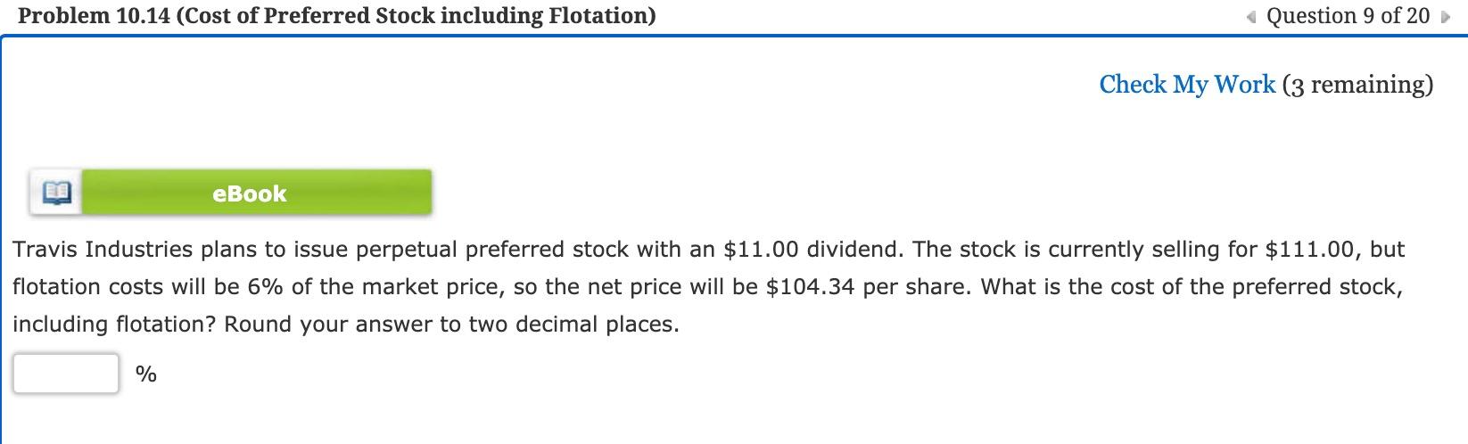 20 Check My Work (3 remaining) eBook Problem Walk-Through Banyan Co.'s common
