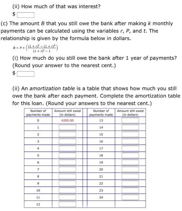 interest rate of r (as a decimal) and wish to pay off