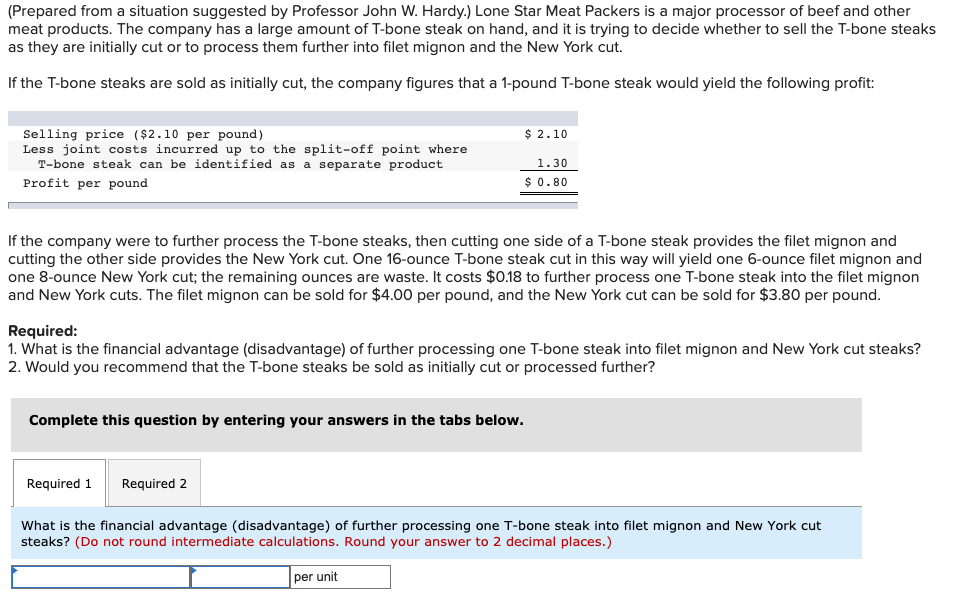 Question 1: Required 1 & 2 (Prepared from a situation suggested by