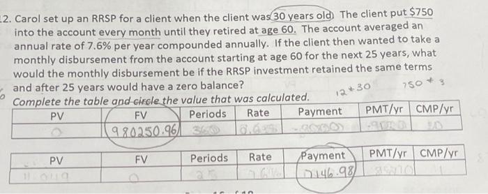 all i need is the table filled out to equal thw corresponding