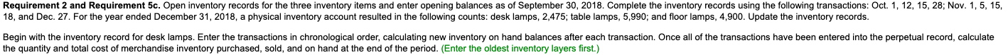 Open inventory records for the three inventory items and enter opening balances