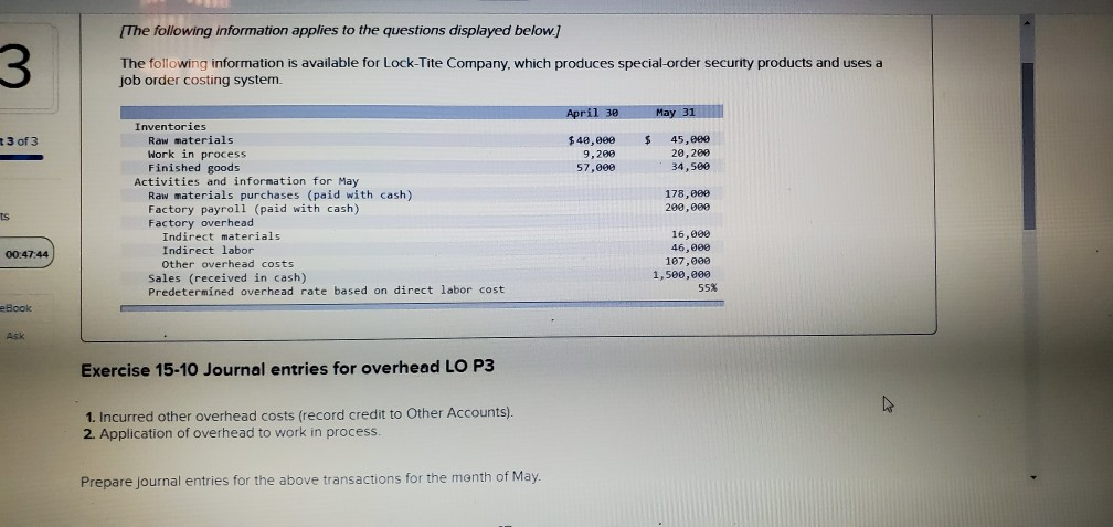 with at least 15-1A part 2 and 3!! Use the following information