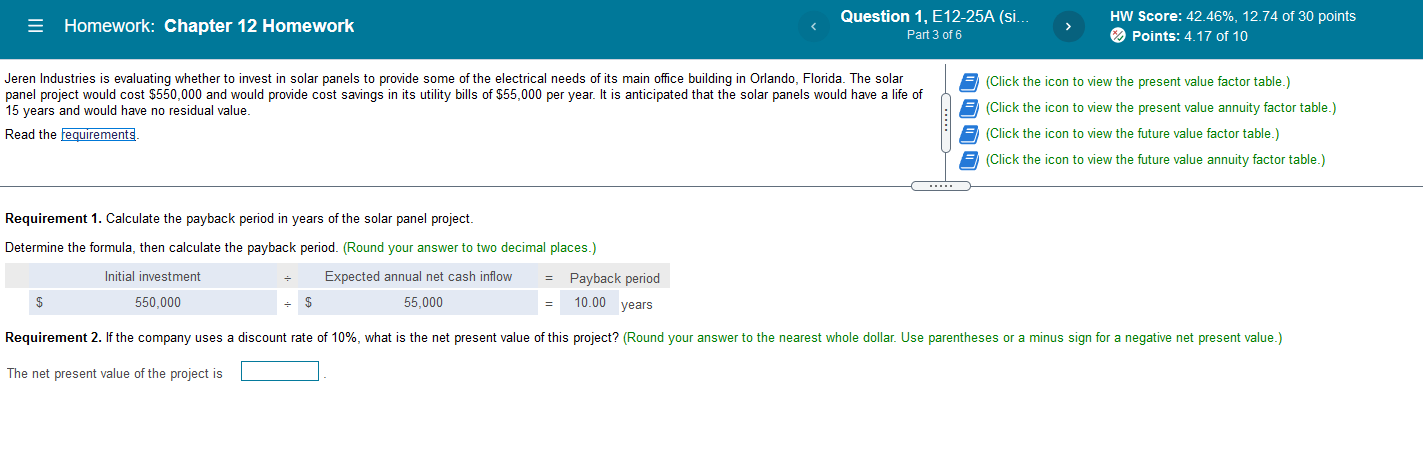Please answer requirements 2 through 4. = Homework: Chapter 12 Homework Question