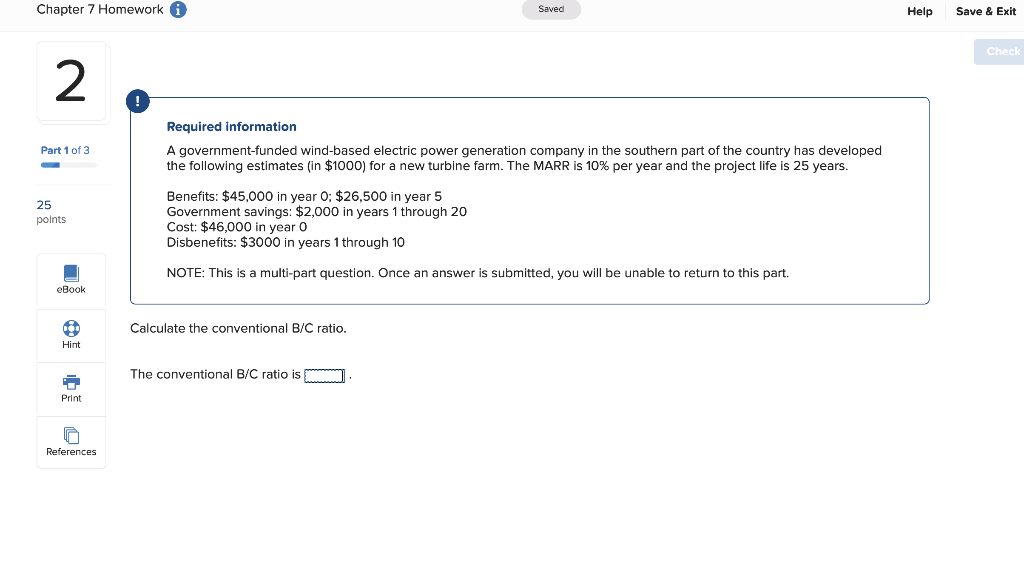  Chapter 7 Homework a Saved Help Save & Exit Check 2