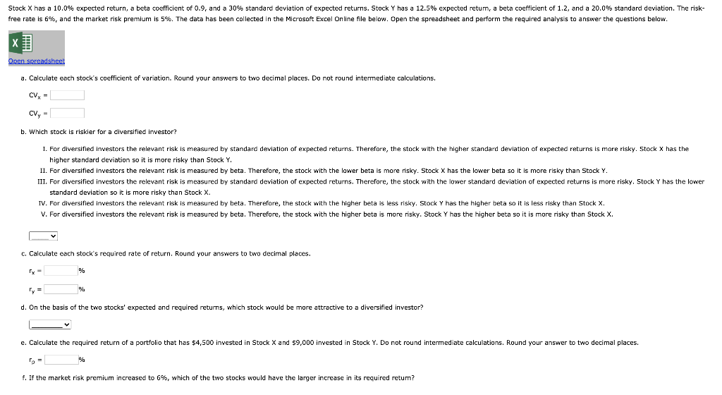  Stock X has a 10.0% expected return, a beta coefficient of