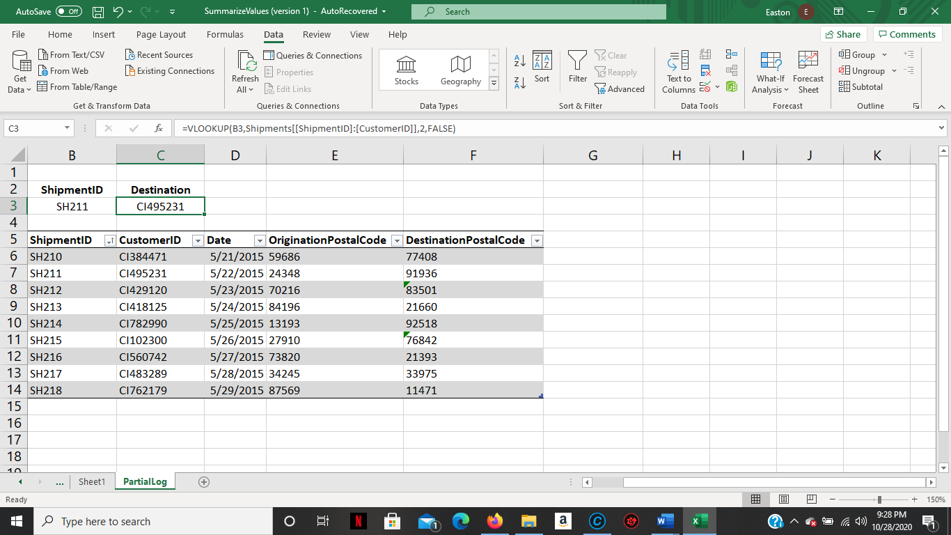 I just need the formula adjustment for this problem. Edit the formula