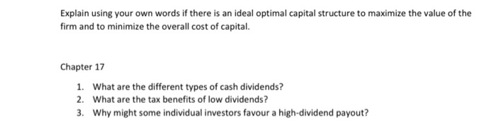  Explain using your own words if there is an ideal optimal