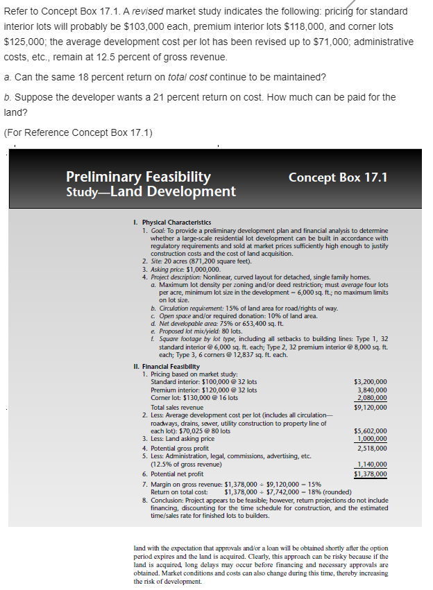  Refer to Concept Box 17.1. A revised market study indicates the