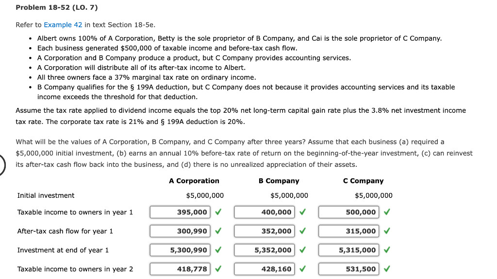 Please help me with what i did wrong. Problem 18-52 (LO. 7)