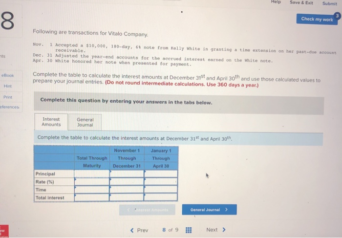  Help Save & Exit Submit Check my work Following are transactions