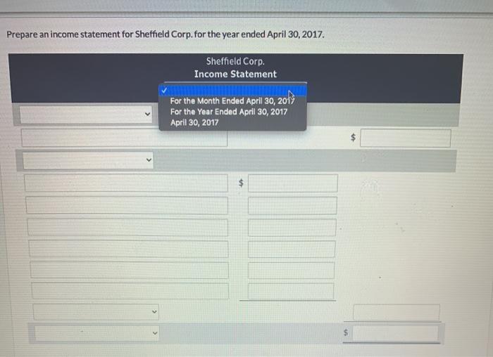 for Sheffield Corp., effective as of its April 30, 2017 year-end. $919
