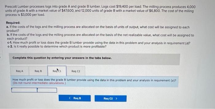 A with a market value of $47,600, and 12,000 units of grade
