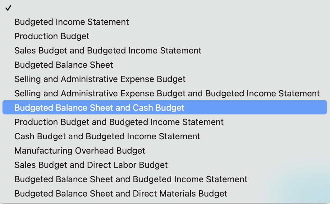 the budget in which it will appear. If an item will appear