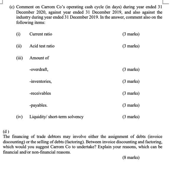 position are as follows: Income statement for the year ended 31 December