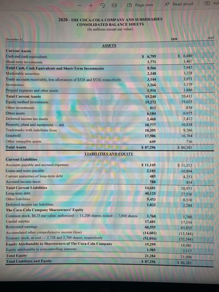 Analyze three items on the balance sheet (or balance sheet-based financial ratios)