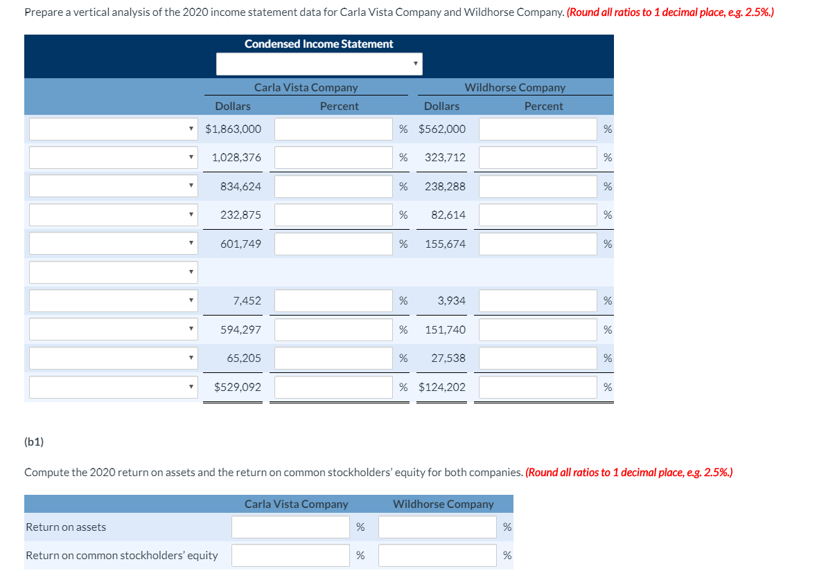 Company, two competitors. All balance sheet data are as of December 31,