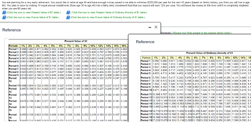 You are planning for a very early retirement. You would like to