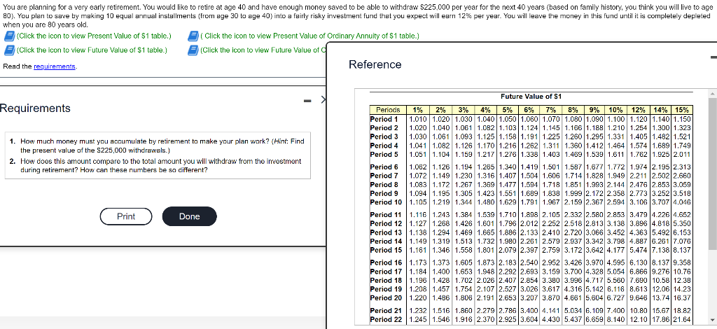 retire at age 40 and have enough money saved to be able
