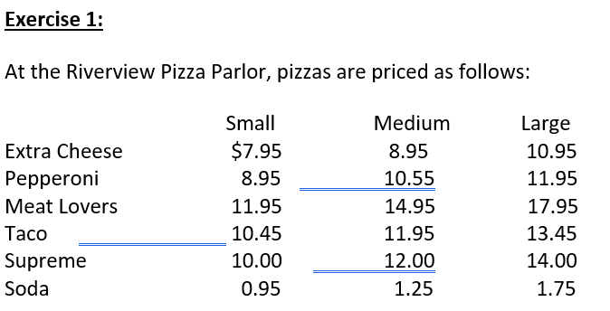 Please do Exercise 2 Please do Exercise 2 Exercise 1: At the