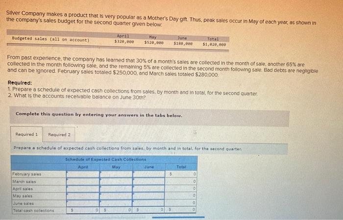 need help in both requirements. please add work/steps. thank you. Silver Company