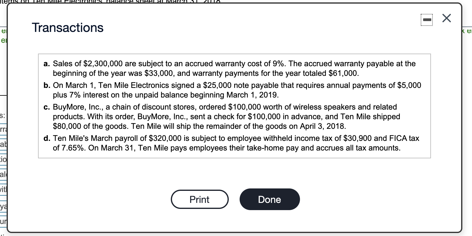 the icon to view the transactions.) Requirement 1. Report these items on