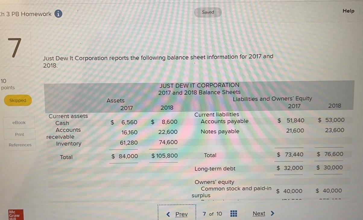 Saved Help Ch 3 PB Homework i 7 Just Dew It