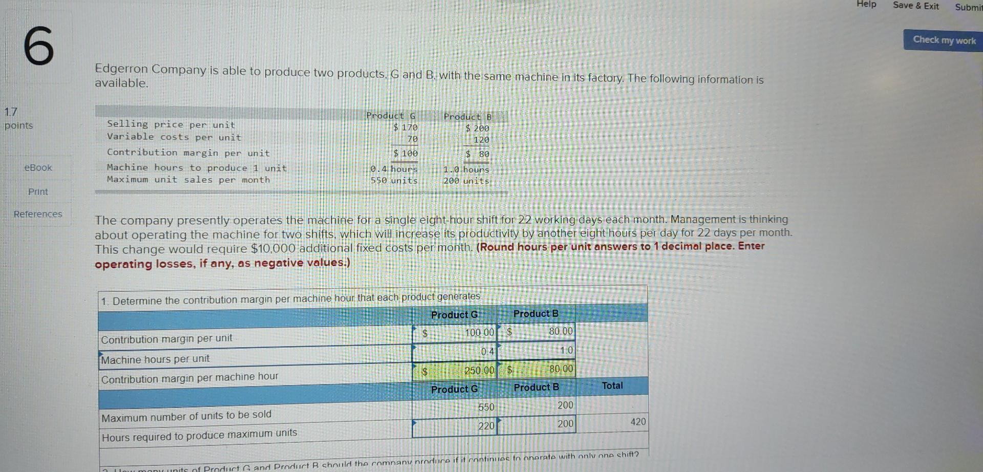  Help Save & Exit Submit Check my work 6 Edgerron Company
