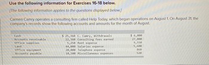 balance sheet LO P3 Use the above information to prepare an August