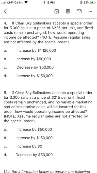 ..1: Wi-Fi Calling 12:13 PM 4. If Clear Sky Sailmakers accepts a