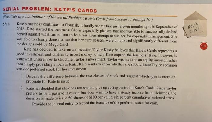  Kate's Cards MBC SERIAL PROBLEM: KATE'S CARDS Note: This is a