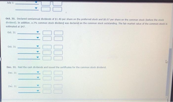 the transactions. If no entry is required, select "No Entry Required" and