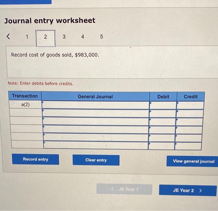 operations in Year 1. During its first two years, the company completed