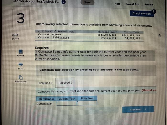  Chapter Accounting Analysis P. Saved Help Save & Exit Submit 3