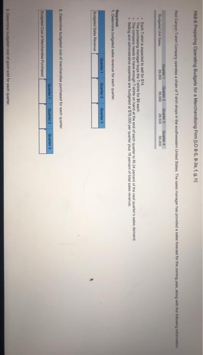  PAB 6 Preparing Operating Budgets for a Merchandising Firm (LO 8-5,