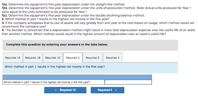 Straight-line method Units-of-production Required 3 Which method would we recommend the company