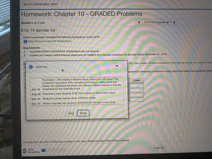  BA-212 Winter 2021 10241 Homework: Chapter 10 - GRADED Problems 2