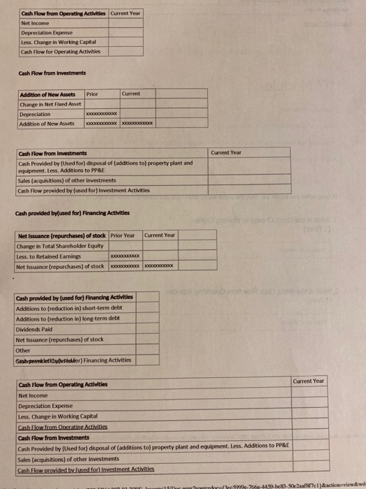 to create a Statement of Cash Flow. Income Statement Rem Revenue Cost