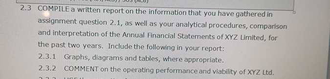  2.3 COMPILE a written report on the information that you have
