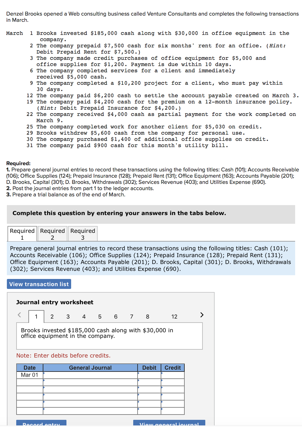 undefined Denzel Brooks opened a Web consulting business called Venture Consultants and