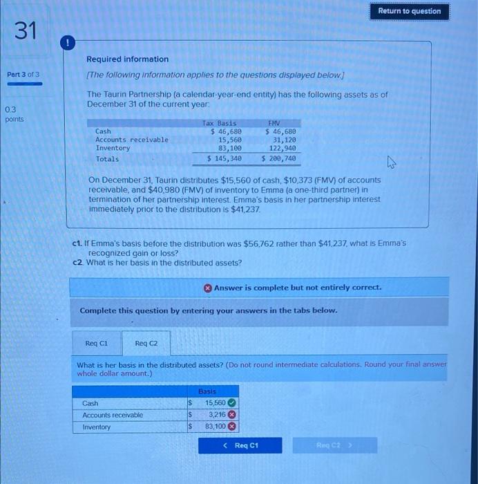 applies to the questions displayed below) The Taurin Partnership (a calendar-year-end entity)