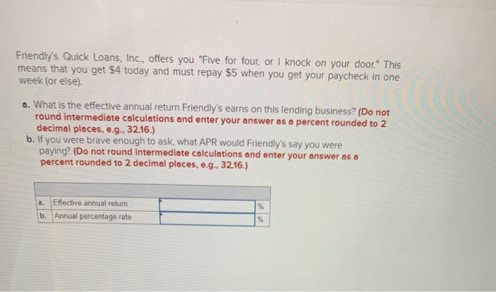  Friendly's Quick Loans, Inc., offers you "Five for four, or I