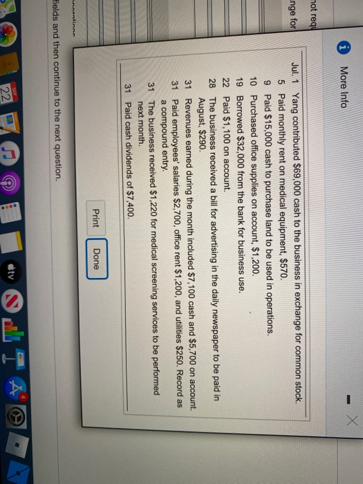 business title Vincent Yang, M.D. During July, the medical practice completed the