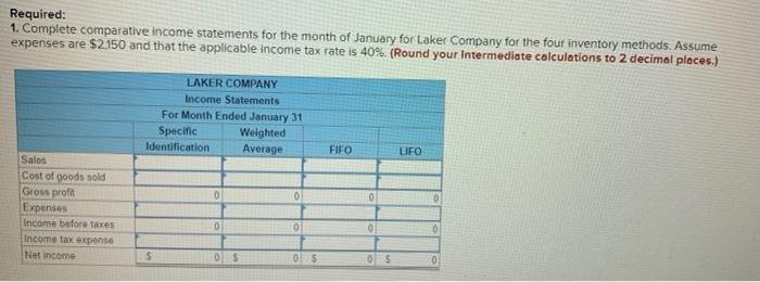 the following information for the Exercises below. [The following information applies to