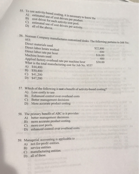 the . Civell the toll Nimble Company applies overhead on the basis