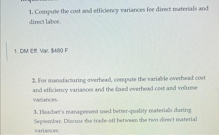 produced 106,000 cases and recorded the following cost data: Standard Cost Information