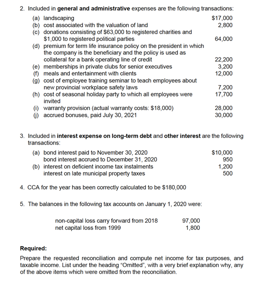 been asked to reconcile accounting income to Division B income for tax