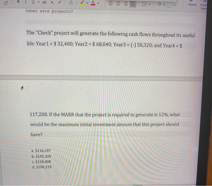  TE ab X, tener este proyecto? Styles Style Pane The "Check"