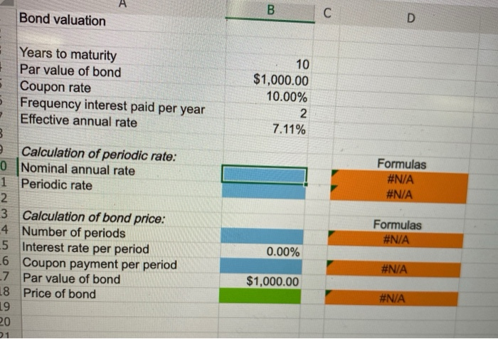Online Structured Activity: Bond valuation You are considering a 10-year, $1,000 par