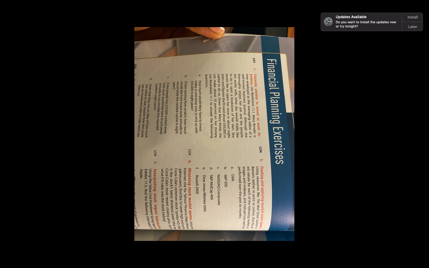 Question 1 and 4 Install Later Updates Available Do you want to