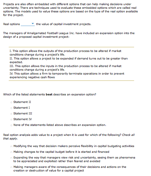  Drop-down option: decrease increase Projects are also often embedded with different